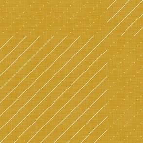 White Stitches on Bright Gold - Minimalist Geometric Texture / Large
