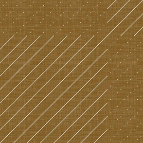 White Stitches on Khaki - Minimalist Geometric Texture / Large