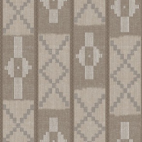African Ikat neutral taupe gray classic