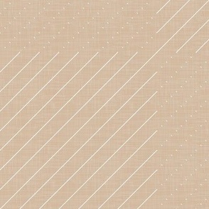 White Stitches on Beige - Minimalist Geometric Texture / Large