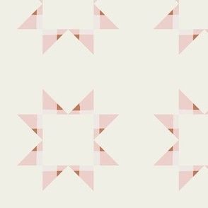 Star Quilt Block | Pink Cinnamon on Cream Cheater Quilt
