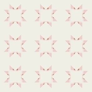 Small Star Quilt Block | Pink Cinnamon on Cream Cheater Quilt