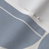 Bauhaus Balance - muted blue gradient on pale cream