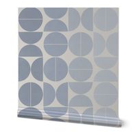 Bauhaus Balance - muted blue gradient on pale cream