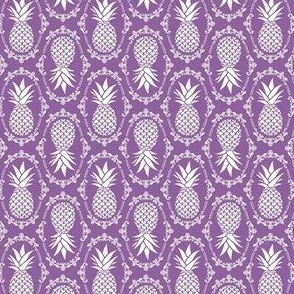 Small Scale Pineapple Fruit Damask Ivory on Orchid (1) - Copy - Copy