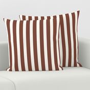 MEDIUM 8 X 8 Brick Red Burgundy Thick Chambray Stripe Classic Country Farmhouse Beach Stripe Maroon