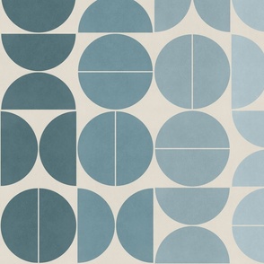 Bauhaus Balance - duck egg blue on cream 