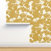 Golden Wildflowers Silhouette Luxe Serene Botanical Flower Field Tranquility Design Shadow Pattern