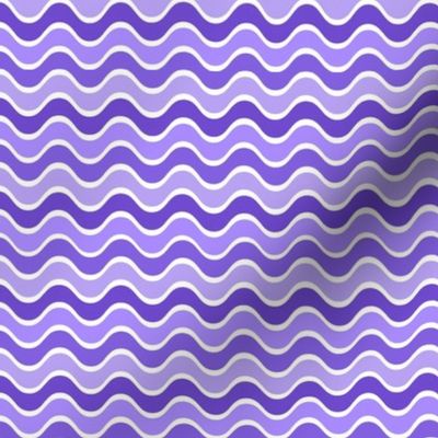 Medium Scale Wavy Stripe Groovy Pickleball Coordinate in Purple