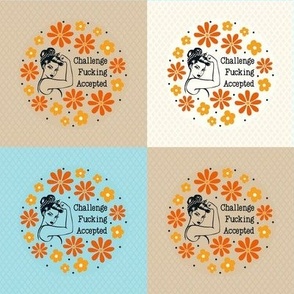 Sassy Ladies 4x4 Patchwork Challenge Fucking Accepted Cheater Quilt Squares Peel and Stick Wallpaper Swatch Stickers Patches Small Crafts