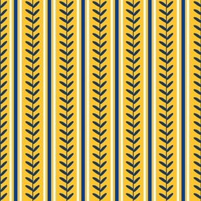 Bigger Scale Team Spirit Baseball Vertical Stitch Stripes in Milwaukee Brewers Navy Royal Blue and Yellow Gold