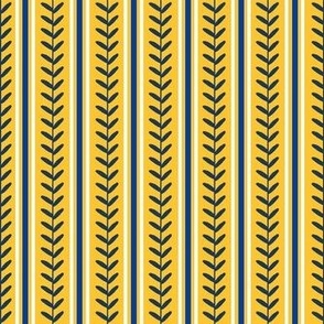 Smaller Scale Team Spirit Baseball Vertical Stitch Stripes in Milwaukee Brewers Navy Royal Blue and Yellow Gold