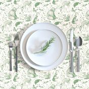 Forest Fauna Toile - moss green, small 