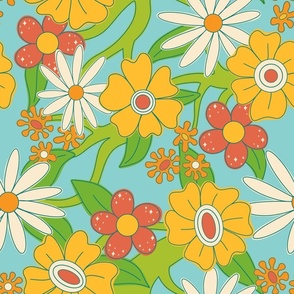 Vintage Groovy Retro Flowers for 60s/70s Funky Floral Lovers