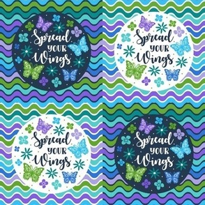 Spread Your Wings 4x4 Patchwork Panels with 3x3 Circles for Small Crafts Stickers Iron on Patches