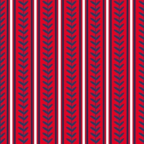Bigger Scale Team Spirit Baseball Vertical Stitch Stripes in Cleveland Guardians Red and Navy