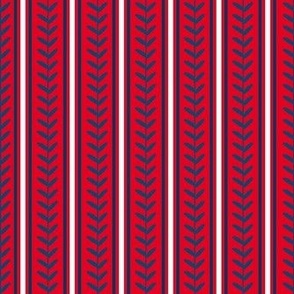 Smaller Scale Team Spirit Baseball Vertical Stitch Stripes in Cleveland Guardians Red and Navy