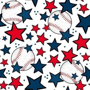 Medium Scale Team Spirit Baseballs and Stars in Cleveland Guardians Red and Navy