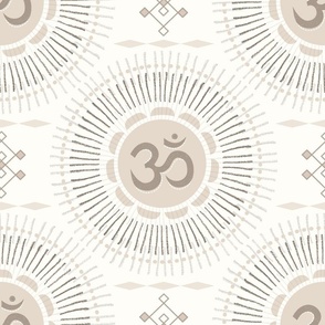 Serene Meditation wallpaper (Om) - Ivory [Jumbo Wallpaper size]