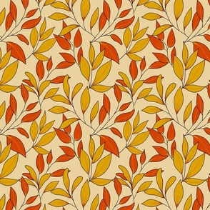Simple Leaves - Orange + Red + Yellow ( Small ) 