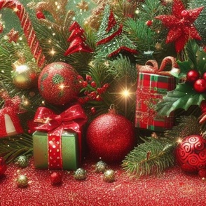 Christmas Tree Scene With Presents