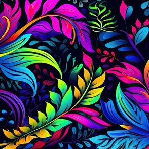 Neon Pyschadelic Floral