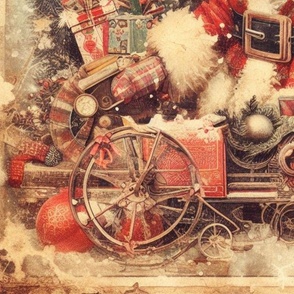 Vintage Santa Christmas & Presents
