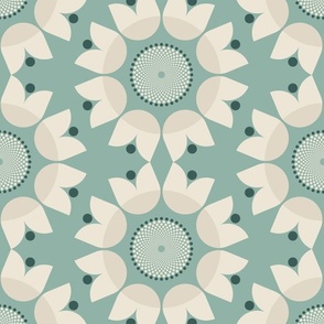 Large scale • Turquoise spring flowers