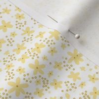 Susie Sunshine ditsy butter yellow Floral small scale