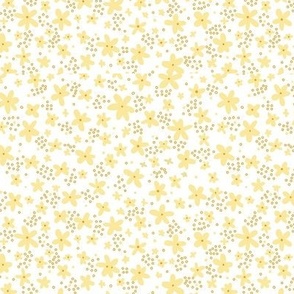 Susie Sunshine ditsy butter yellow Floral small scale