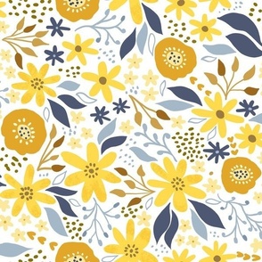Susie Sunshine Floral on white normal scale