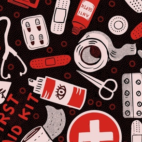 First Aid Kit on black wallpaper scale