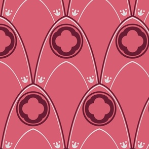 Art Nouveau Floral tiles pink