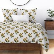 block print - yellow flower cluster - floral
