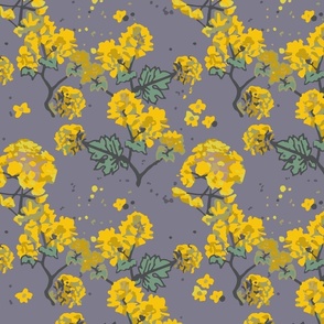 Impressionistic Mustard floral