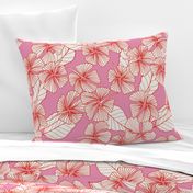 Gilded Hibiscus - Bubblegum Hot Pink and Salsa Crimson Red -  large