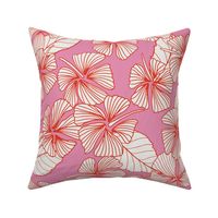 Gilded Hibiscus - Bubblegum Hot Pink and Salsa Crimson Red -  large