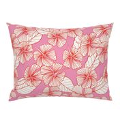 Gilded Hibiscus - Bubblegum Hot Pink and Salsa Crimson Red -  large