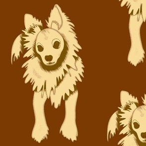 Frank Sinatra PapiPom dog design - brown