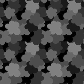 (small) Abstract Floral Camo - Black and Grey Version Two