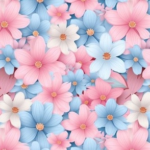 Pastel colored flowers