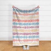 490 - Large jumbo scale organic wavy papercut graphic  turquoise, purple, yellow and orange retro  shapes in stripes, irregular wonky patterns for wallpaper, duvet covers, kids and adult apparel, crafts, bags and lampshades.