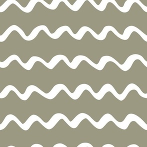 Dark gray and white hand-drawn wavy strokes - minimalist freehand waves 