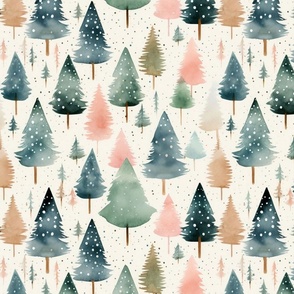 Watercolour Christmas Trees