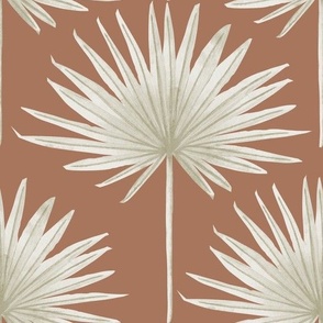 Jumbo Scale Serene Watercolor Palm Leaves // Tea