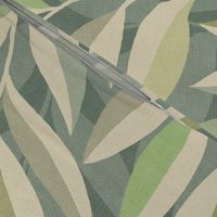 Tranquil Whispering Leaves in Sage Green, Olive and Cream Large Print