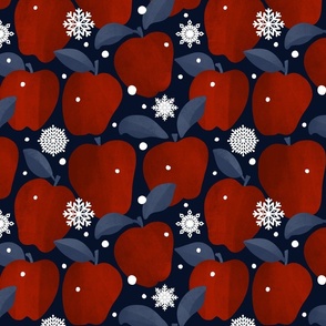 Christmas Winter Apples Blue