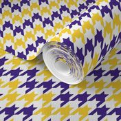 Medium Scale Team Spirit Football Houndstooth in LSU Tigers Colors Purple and Yellow Gold