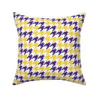 Medium Scale Team Spirit Football Houndstooth in LSU Tigers Colors Purple and Yellow Gold