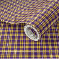Smaller Scale Team Spirit Football Plaid in LSU Tigers Colors Purple and Yellow Gold